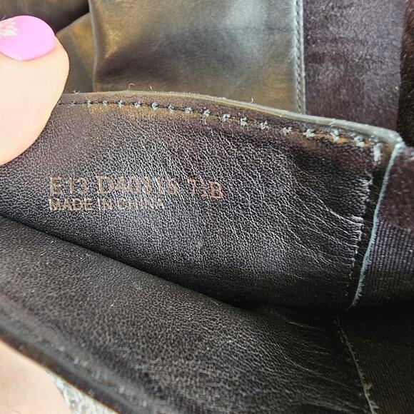 Cole Haan Women's‎ Adler Leather Suede Tall Pull On Riding Boots Size 7.5B Black - Picture 6 of 8